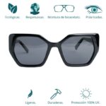 GAFAS DE SOL HOMBRE MUJER POLARIZADAS CUADRADAS TRANSLÚCIDO CON MONTURA DE BIOACETATO DE CELULOSA UV400 CATEGORÍA 3 DE PROTECCIÓN