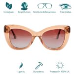 GAFAS DE SOL HOMBRE MUJER POLARIZADAS CUADRADAS TRANSLÚCIDO CON MONTURA DE BIOACETATO DE CELULOSA UV400 CATEGORÍA 3 DE PROTECCIÓN