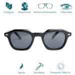 GAFAS DE SOL HOMBRE MUJER POLARIZADAS CUADRADAS TRANSLÚCIDO CON MONTURA DE BIOACETATO DE CELULOSA UV400 CATEGORÍA 3 DE PROTECCIÓN