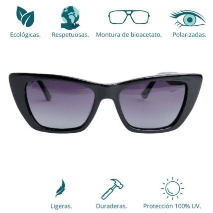 GAFAS DE SOL HOMBRE MUJER POLARIZADAS CUADRADAS TRANSLÚCIDO CON MONTURA DE BIOACETATO DE CELULOSA UV400 CATEGORÍA 3 DE PROTECCIÓN
