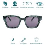 GAFAS DE SOL HOMBRE MUJER POLARIZADAS CUADRADAS TRANSLÚCIDO CON MONTURA DE BIOACETATO DE CELULOSA UV400 CATEGORÍA 3 DE PROTECCIÓN