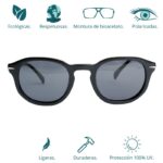 GAFAS DE SOL HOMBRE MUJER POLARIZADAS CUADRADAS TRANSLÚCIDO CON MONTURA DE BIOACETATO DE CELULOSA UV400 CATEGORÍA 3 DE PROTECCIÓN