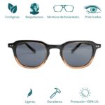 GAFAS DE SOL HOMBRE MUJER POLARIZADAS CUADRADAS TRANSLÚCIDO CON MONTURA DE BIOACETATO DE CELULOSA UV400 CATEGORÍA 3 DE PROTECCIÓN