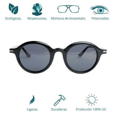 GAFAS DE SOL HOMBRE MUJER POLARIZADAS CUADRADAS TRANSLÚCIDO CON MONTURA DE BIOACETATO DE CELULOSA UV400 CATEGORÍA 3 DE PROTECCIÓN