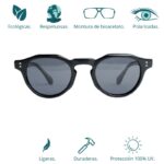 GAFAS DE SOL HOMBRE MUJER POLARIZADAS CUADRADAS TRANSLÚCIDO CON MONTURA DE BIOACETATO DE CELULOSA UV400 CATEGORÍA 3 DE PROTECCIÓN