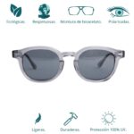 GAFAS DE SOL HOMBRE MUJER POLARIZADAS CUADRADAS TRANSLÚCIDO CON MONTURA DE BIOACETATO DE CELULOSA UV400 CATEGORÍA 3 DE PROTECCIÓN