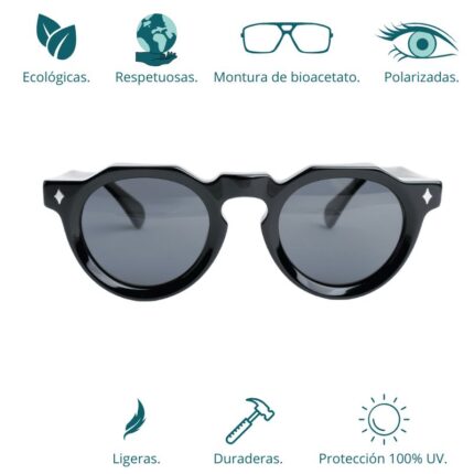GAFAS DE SOL HOMBRE MUJER POLARIZADAS CUADRADAS TRANSLÚCIDO CON MONTURA DE BIOACETATO DE CELULOSA UV400 CATEGORÍA 3 DE PROTECCIÓN