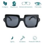 GAFAS DE SOL HOMBRE MUJER POLARIZADAS CUADRADAS TRANSLÚCIDO CON MONTURA DE BIOACETATO DE CELULOSA UV400 CATEGORÍA 3 DE PROTECCIÓN