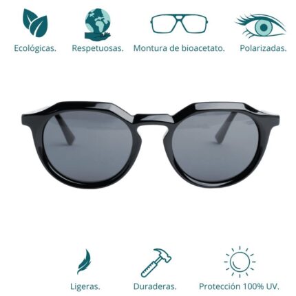 GAFAS DE SOL HOMBRE MUJER POLARIZADAS CUADRADAS TRANSLÚCIDO CON MONTURA DE BIOACETATO DE CELULOSA UV400 CATEGORÍA 3 DE PROTECCIÓN