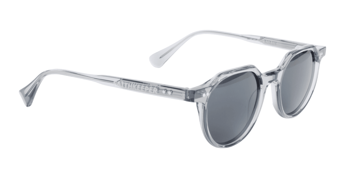 Gafas de sol hombre y mujer polarizadas de alta calidad protección categoría 3 UV400, con montura de bioacetato color gris translúcido Modelo andré