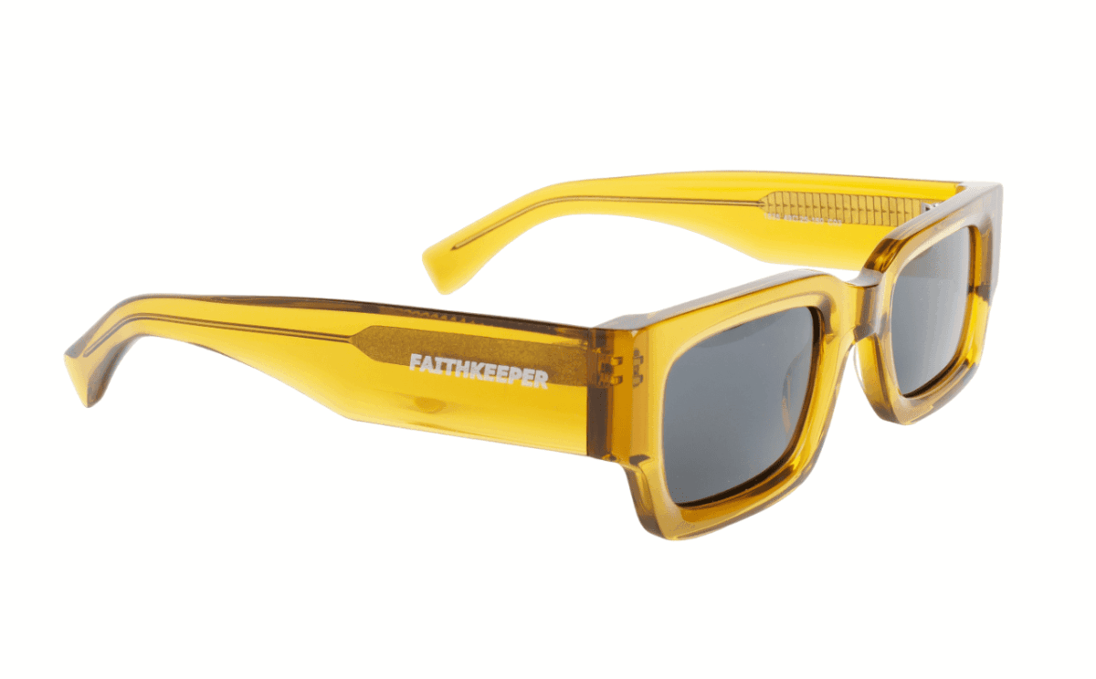 Gafas de sol hombre y mujer polarizadas de alta calidad protección categoría 3 UV400, con montura de bioacetato color amarillo bronce Modelo berard