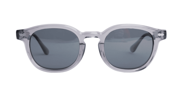 Gafas de sol hombre y mujer polarizadas de alta calidad protección categoría 3 UV400, con montura de bioacetato color gris translúcido Modelo molay