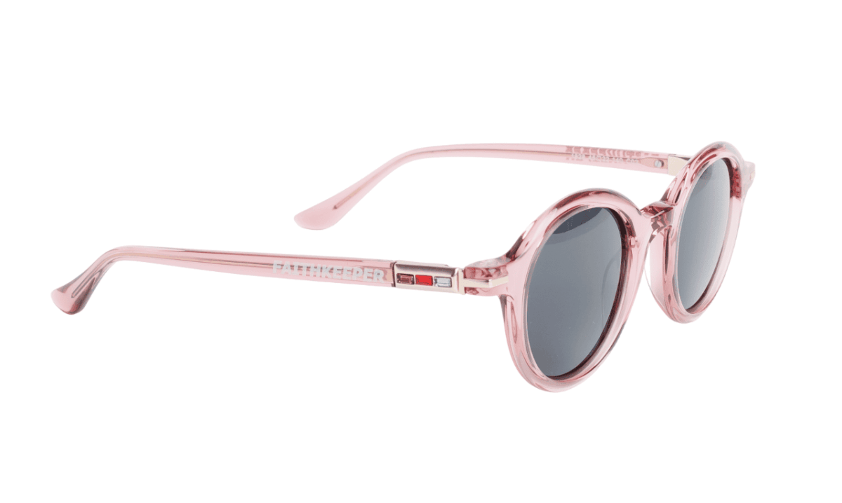 Gafas de sol hombre y mujer polarizadas de alta calidad protección categoría 3 UV400, con montura de bioacetato color rosa translúcido Modelo plaissis