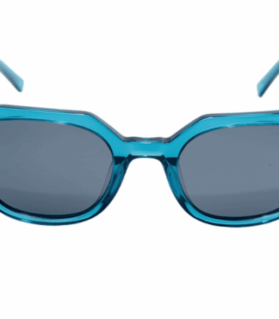 Gafas de sol hombre y mujer polarizadas de alta calidad protección categoría 3 UV400, con montura de bioacetato color azul translúcido Modelo nogaret