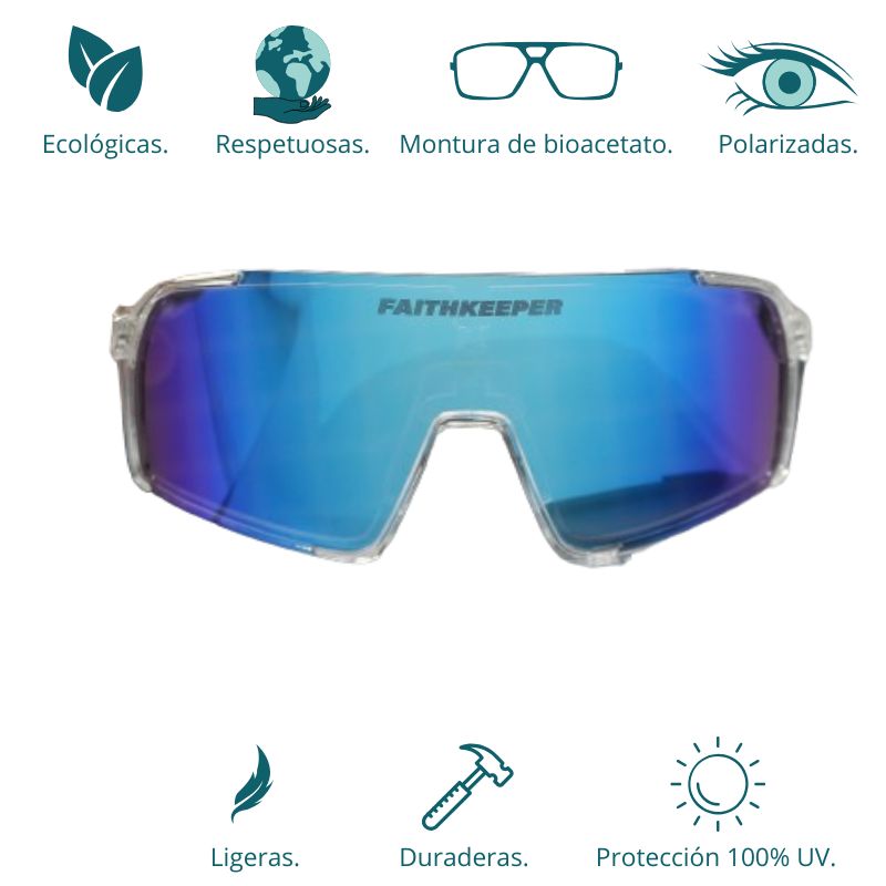 GAFAS DE SOL DEPORTIVAS POLARIZADAS PARA CILCISMO, RUNNING, CORRER, BICICLETA, PADEL, TENIS Y ACTIVIDAD AL AIRE LIBRE COLOR AZUL
