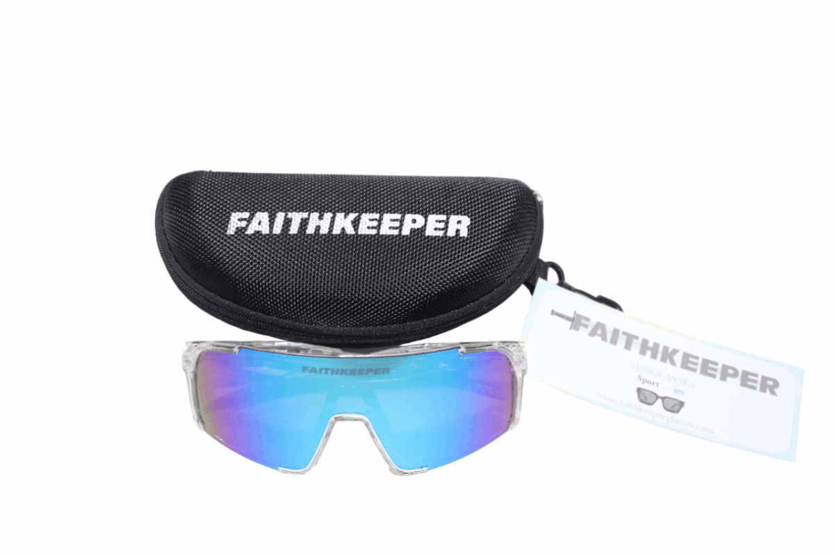 sport series gafas deportivas para ciclismo , running, padel, tenis, senderismo y deportes al aire libre color blanco translúcido azul