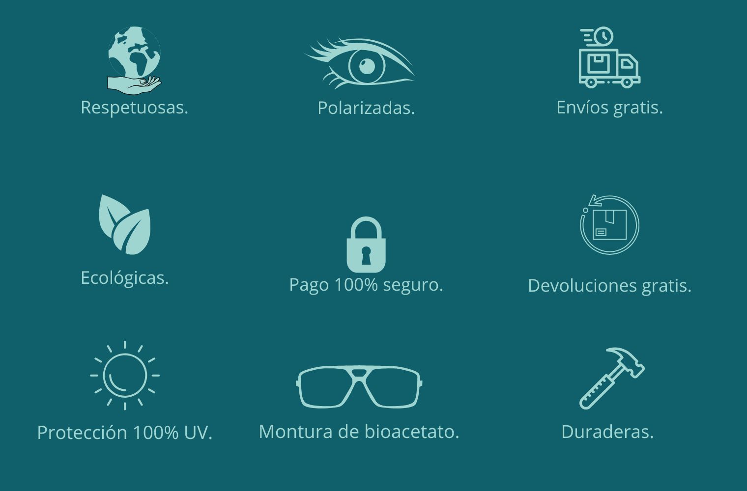 GAFAS DE SOL HOMBRE MUJER POLARIZADAS CUADRADAS TRANSLÚCIDO CON MONTURA DE BIOACETATO DE CELULOSA UV400 CATEGORÍA 3 DE PROTECCIÓN
